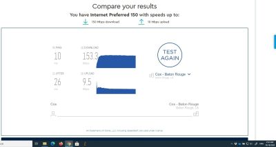 スピードテストの結果