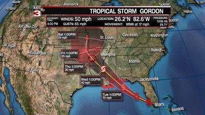 ストームの予想進路