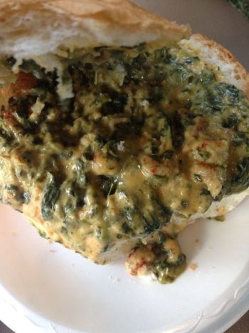 crawfish and spinach boat」