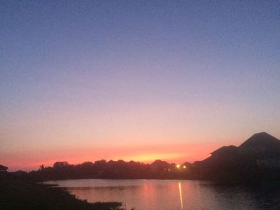 西の空の夕焼け